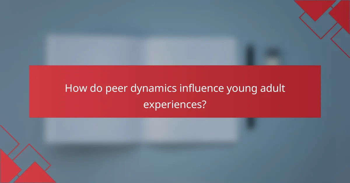 How do peer dynamics influence young adult experiences?